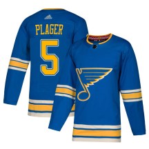 St. Louis Blues Youth Bob Plager Adidas Authentic Blue Alternate Jersey