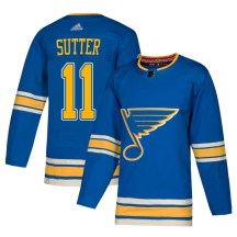 St. Louis Blues Youth Brian Sutter Adidas Authentic Blue Alternate Jersey