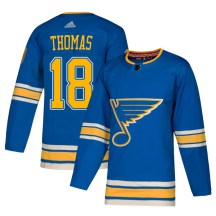 St. Louis Blues Youth Robert Thomas Adidas Authentic Blue Alternate Jersey