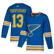 St. Louis Blues Youth Alexey Toropchenko Adidas Authentic Blue Alternate Jersey