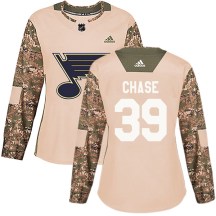 St. Louis Blues Women's Kelly Chase Adidas Authentic Camo Veterans Day Practice Jersey