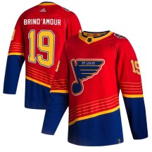 St. Louis Blues Youth Rod Brind'amour Adidas Authentic Red Rod Brind'Amour 2020/21 Reverse Retro Jersey