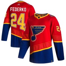 St. Louis Blues Youth Bernie Federko Adidas Authentic Red 2020/21 Reverse Retro Jersey