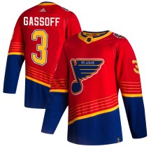 St. Louis Blues Youth Bob Gassoff Adidas Authentic Red 2020/21 Reverse Retro Jersey