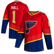 St. Louis Blues Youth Glenn Hall Adidas Authentic Red 2020/21 Reverse Retro Jersey