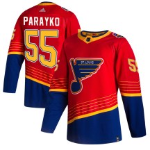 St. Louis Blues Youth Colton Parayko Adidas Authentic Red 2020/21 Reverse Retro Jersey