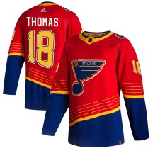 St. Louis Blues Youth Robert Thomas Adidas Authentic Red 2020/21 Reverse Retro Jersey