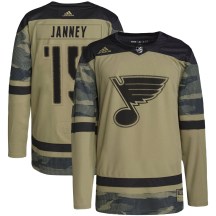 St. Louis Blues Youth Craig Janney Adidas Authentic Camo Military Appreciation Practice Jersey