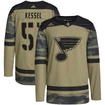 St. Louis Blues Youth Matthew Kessel Adidas Authentic Camo Military Appreciation Practice Jersey