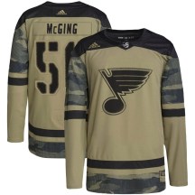 St. Louis Blues Youth Hugh McGing Adidas Authentic Camo Military Appreciation Practice Jersey