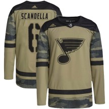 St. Louis Blues Youth Marco Scandella Adidas Authentic Camo Military Appreciation Practice Jersey
