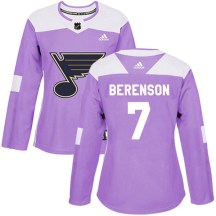 St. Louis Blues Women's Red Berenson Adidas Authentic Purple Hockey Fights Cancer Jersey
