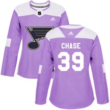St. Louis Blues Women's Kelly Chase Adidas Authentic Purple Hockey Fights Cancer Jersey