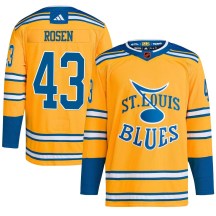 St. Louis Blues Men's Calle Rosen Adidas Authentic Yellow Reverse Retro 2.0 Jersey