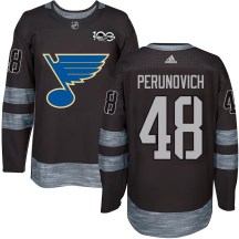 St. Louis Blues Youth Scott Perunovich Authentic Black 1917-2017 100th Anniversary Jersey